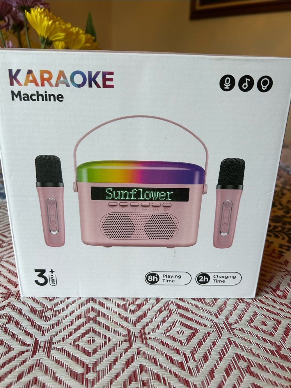 Portable Karaoke Machine For Adults & Kids, Bluetooth With Two Microphones